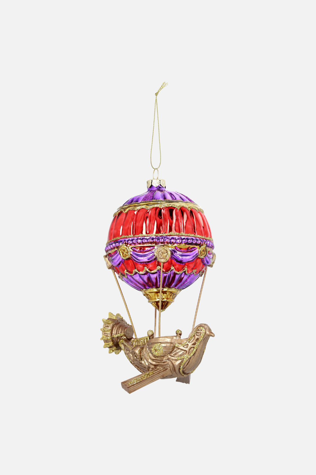 ORNAMENT GLASS AIRSHIP H16CM
