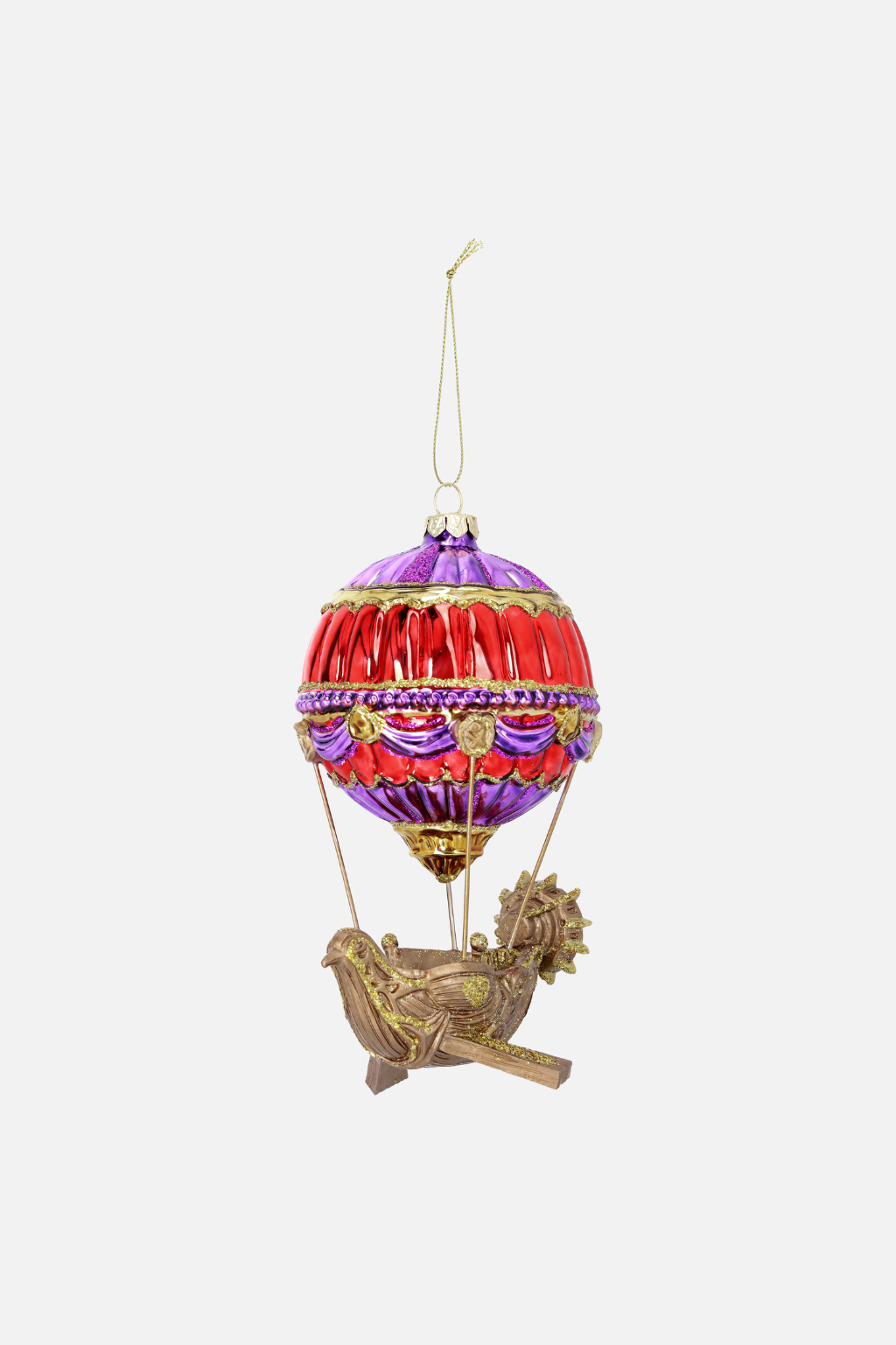 ORNAMENT GLASS AIRSHIP H16CM